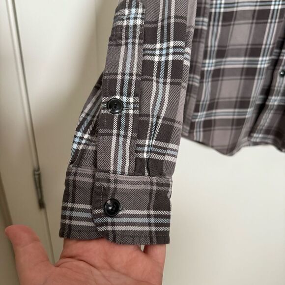J Crew Flannel Shirt Mens Sz S Gray Plaid Slim Fit Button Up 100% Cotton Outdoor - Picture 4 of 9